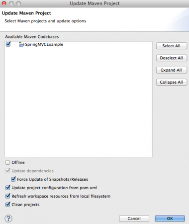 Maven Force Update Projects